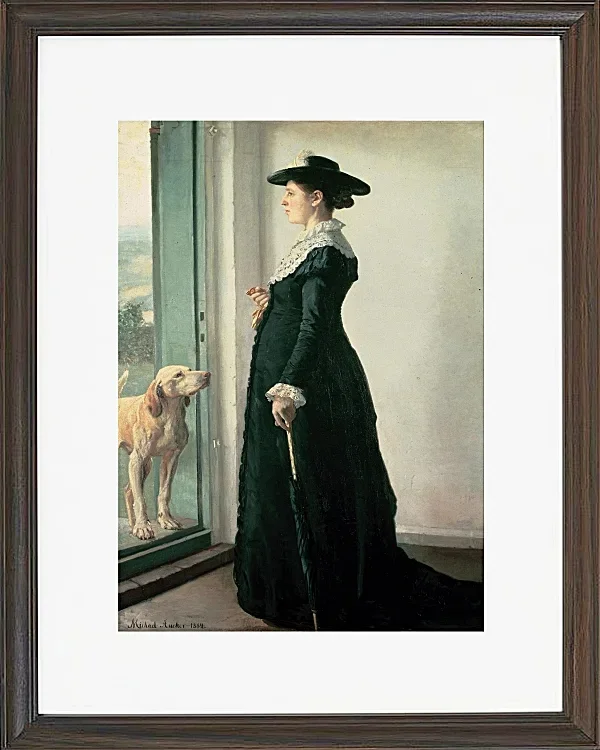 Michael Ancher - Porträt meiner Frau 1884 | Giclée Kunstdruck gerahmt