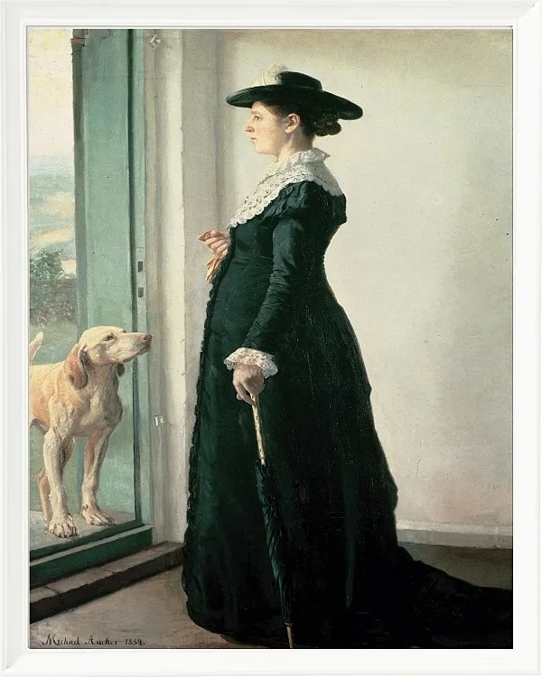 Michael Ancher - Porträt meiner Frau 1884 | Giclée Kunstdruck gerahmt