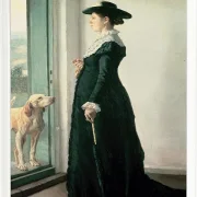 Michael Ancher - Porträt meiner Frau 1884 | Giclée Kunstdruck gerahmt