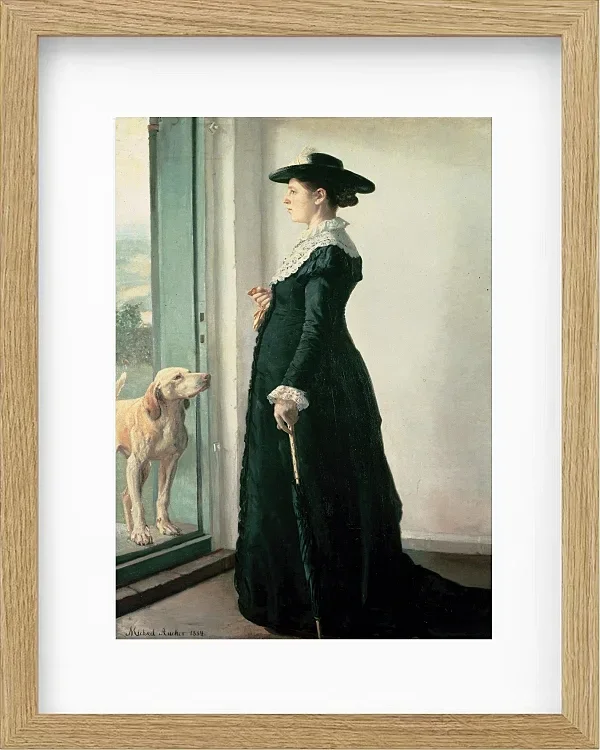 Michael Ancher - Porträt meiner Frau 1884 | Giclée Kunstdruck gerahmt
