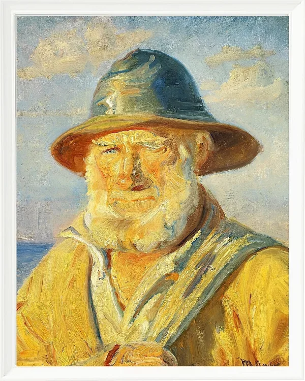 Michael Ancher - Skagen-Fischer in der Abendsonne 1903 | Giclée Kunstdruck gerahmt
