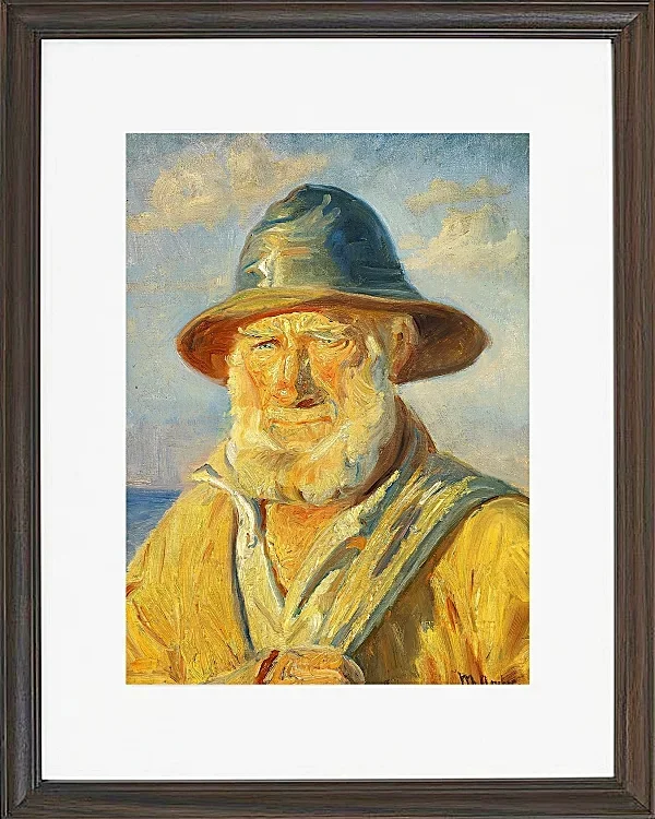 Michael Ancher - Skagen-Fischer in der Abendsonne 1903 | Giclée Kunstdruck gerahmt