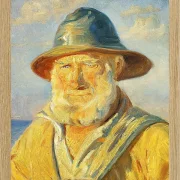 Michael Ancher - Skagen-Fischer in der Abendsonne 1903 | Giclée Kunstdruck gerahmt