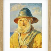 Michael Ancher - Skagen-Fischer in der Abendsonne 1903 | Giclée Kunstdruck gerahmt