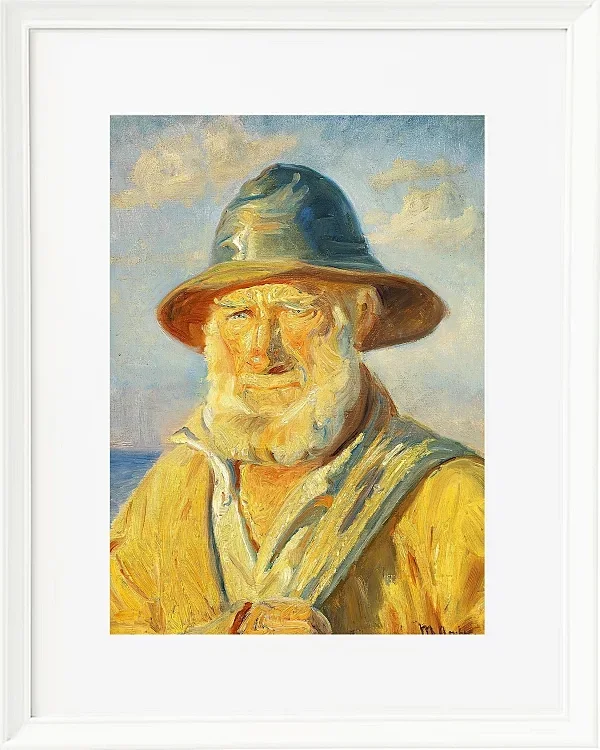 Michael Ancher - Skagen-Fischer in der Abendsonne 1903 | Giclée Kunstdruck gerahmt