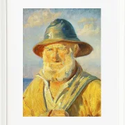 Michael Ancher - Skagen-Fischer in der Abendsonne 1903 | Giclée Kunstdruck gerahmt