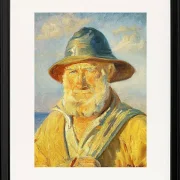 Michael Ancher - Skagen-Fischer in der Abendsonne 1903 | Giclée Kunstdruck gerahmt