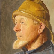 Michael Ancher - Skagen Fisker mit Südwester 1926 | Giclée Kunstdruck gerahmt
