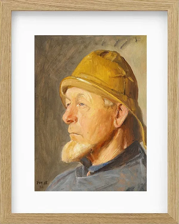 Michael Ancher - Skagen Fisker mit Südwester 1926 | Giclée Kunstdruck gerahmt