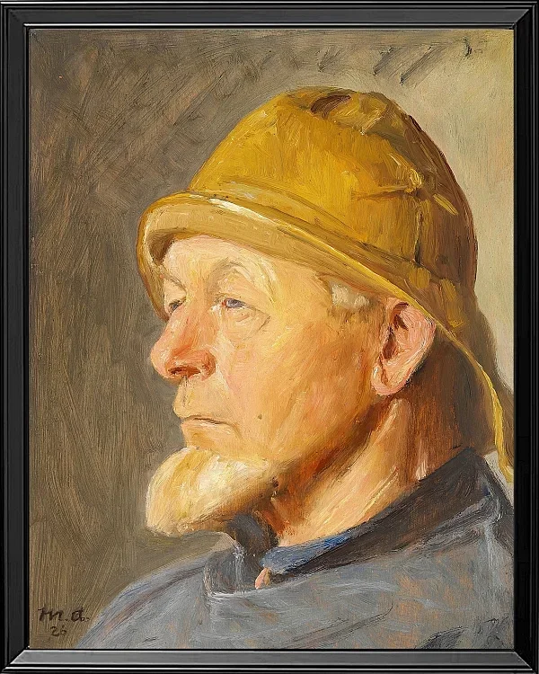 Michael Ancher - Skagen Fisker mit Südwester 1926 | Giclée Kunstdruck gerahmt