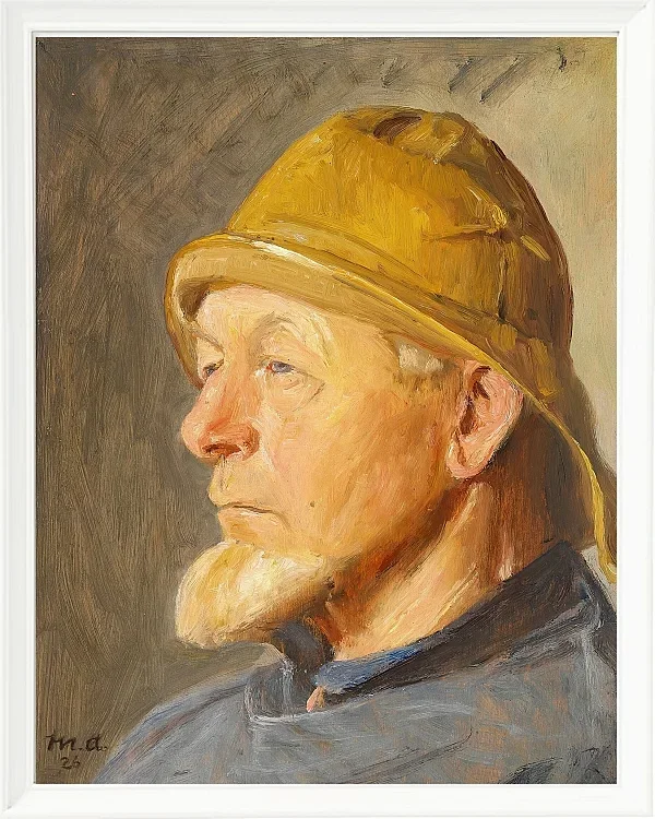 Michael Ancher - Skagen Fisker mit Südwester 1926 | Giclée Kunstdruck gerahmt