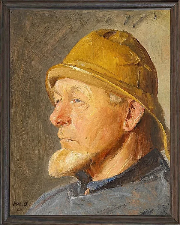 Michael Ancher - Skagen Fisker mit Südwester 1926 | Giclée Kunstdruck gerahmt