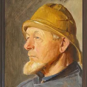 Michael Ancher - Skagen Fisker mit Südwester 1926 | Giclée Kunstdruck gerahmt