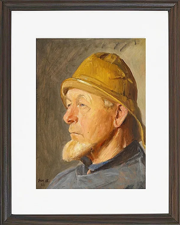 Michael Ancher - Skagen Fisker mit Südwester 1926 | Giclée Kunstdruck gerahmt