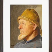 Michael Ancher - Skagen Fisker mit Südwester 1926 | Giclée Kunstdruck gerahmt