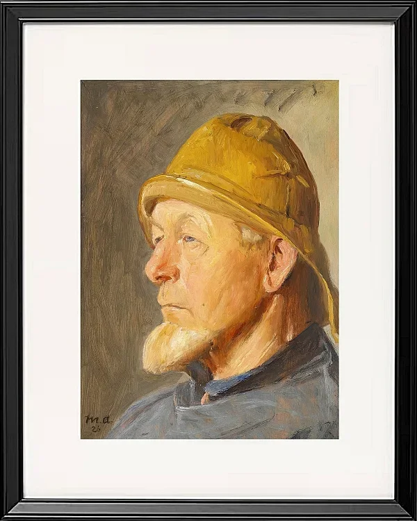 Michael Ancher - Skagen Fisker mit Südwester 1926 | Giclée Kunstdruck gerahmt