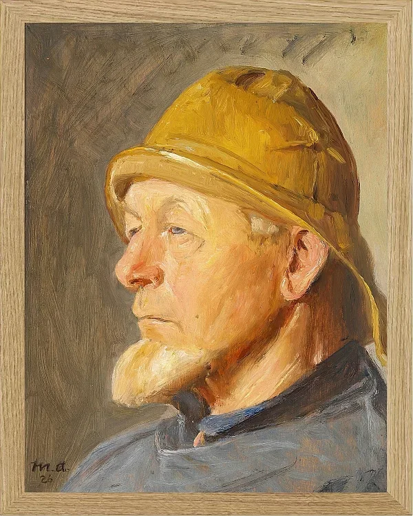 Michael Ancher - Skagen Fisker mit Südwester 1926 | Giclée Kunstdruck gerahmt