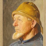 Michael Ancher - Skagen Fisker mit Südwester 1926 | Giclée Kunstdruck gerahmt