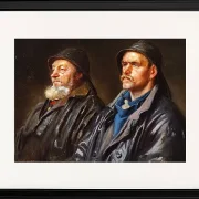Michael Ancher - Zwei Fischer 1898 | Giclée Kunstdruck gerahmt