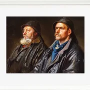 Michael Ancher - Zwei Fischer 1898 | Giclée Kunstdruck gerahmt