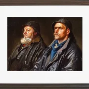 Michael Ancher - Zwei Fischer 1898 | Giclée Kunstdruck gerahmt