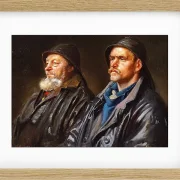 Michael Ancher - Zwei Fischer 1898 | Giclée Kunstdruck gerahmt