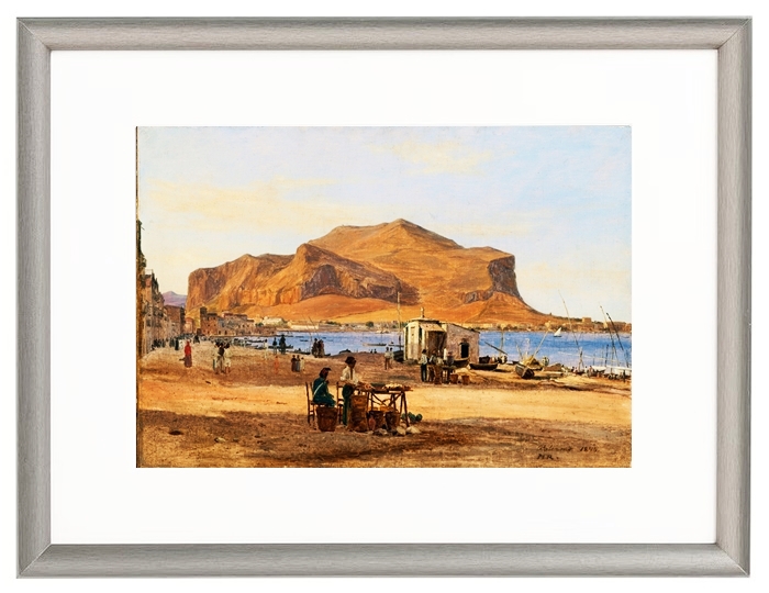 Hafen von Palermo mit Blick auf Monte Pellegrino – 1840
