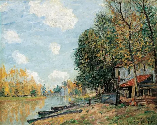 Moret, die Ufer des Flusses Loing – 1877