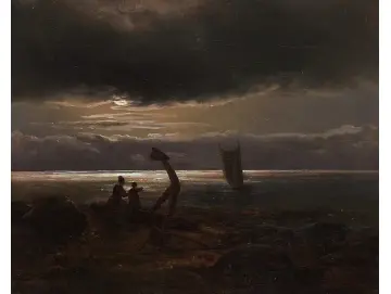 Mutter und Kind am Meer - 1830