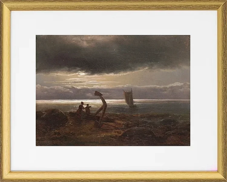 Mutter und Kind am Meer - 1830
