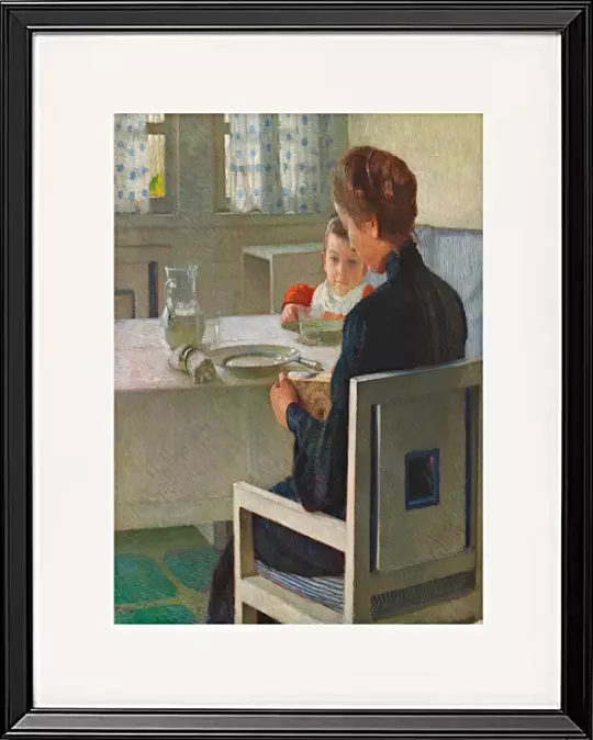 Mutter und Kind bei Tisch - 1903