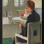 Mor og barn ved bordet - 1903