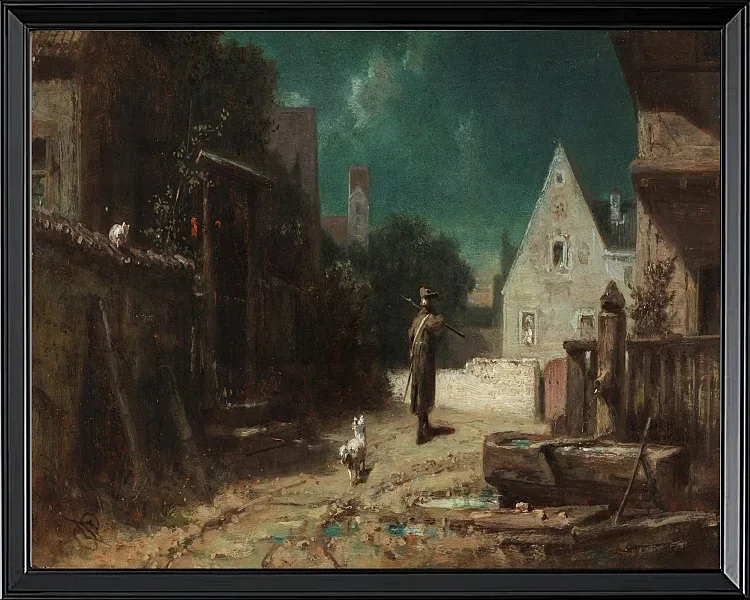 Nachtwächter bei Mondschein - 1870