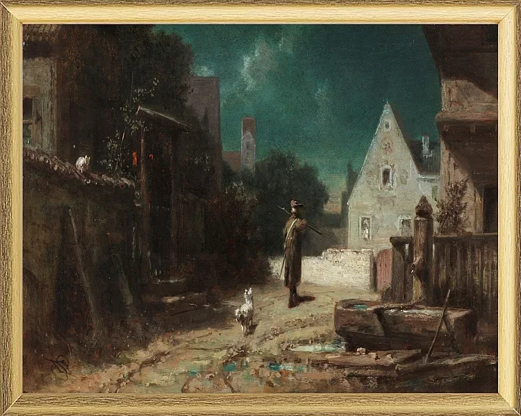 Nachtwächter bei Mondschein - 1870