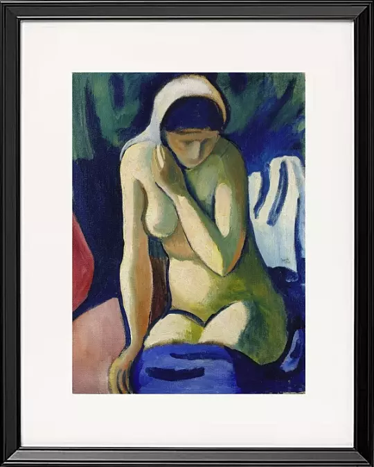 Nacktes Mädchen mit Kopftuch - 1910