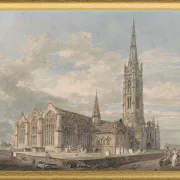 Nordostansicht der Grantham Church, Lincolnshire - 1797