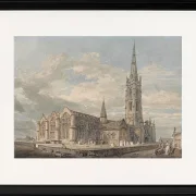 Nordostansicht der Grantham Church, Lincolnshire - 1797