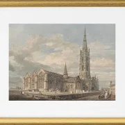 Nordostansicht der Grantham Church, Lincolnshire - 1797