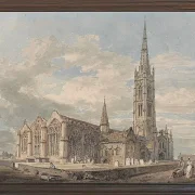 Nordostansicht der Grantham Church, Lincolnshire - 1797