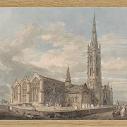 Nordostansicht der Grantham Church, Lincolnshire - 1797