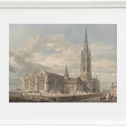 Nordostansicht der Grantham Church, Lincolnshire - 1797