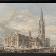 Nordostansicht der Grantham Church, Lincolnshire - 1797