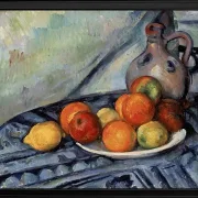 Frugt og en kande på et bord - 1890