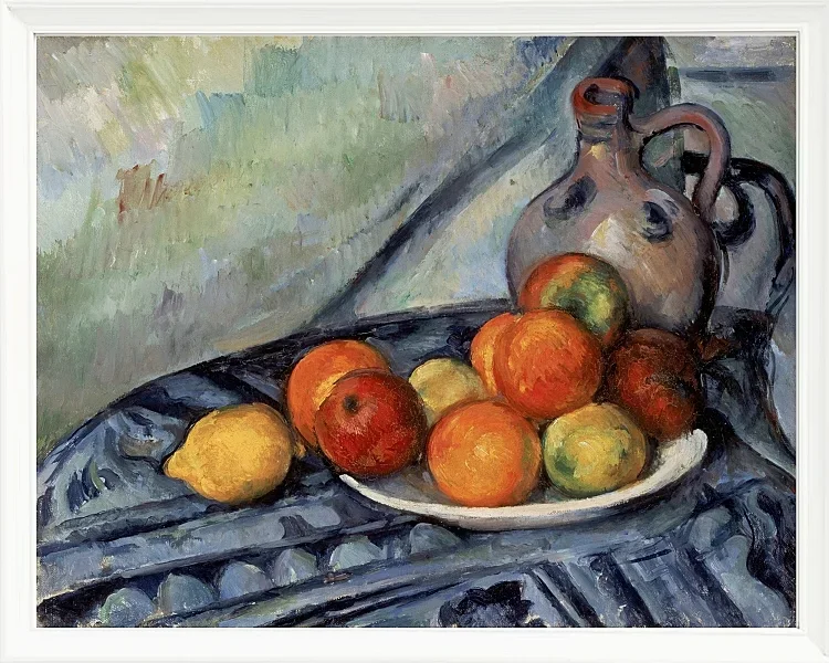 Frugt og en kande på et bord - 1890