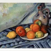 Frugt og en kande på et bord - 1890