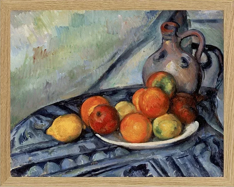 Frugt og en kande på et bord - 1890