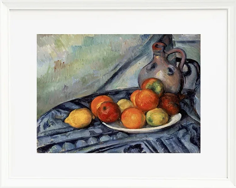 Frugt og en kande på et bord - 1890