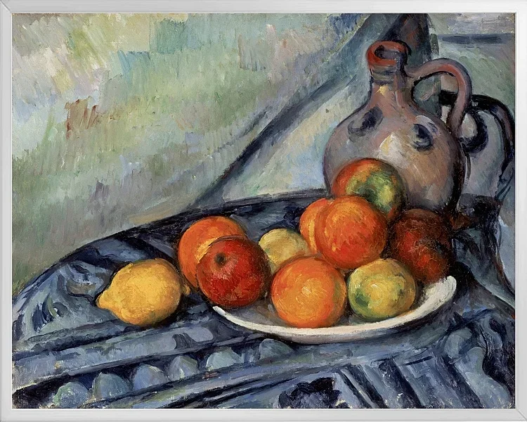 Frugt og en kande på et bord - 1890