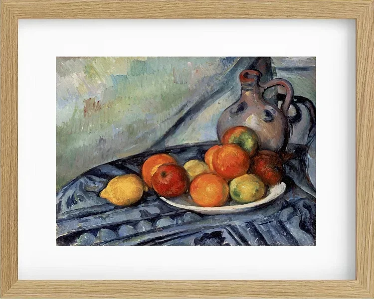 Frugt og en kande på et bord - 1890
