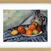 Frugt og en kande på et bord - 1890